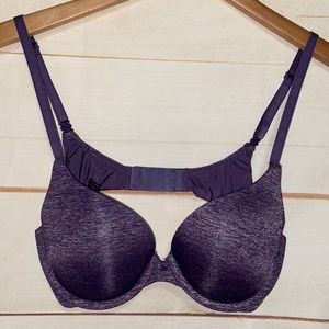 VICTORIA'S SECRET VS Padded Perfect Coverage Bra Straps Heathered Purple 34B